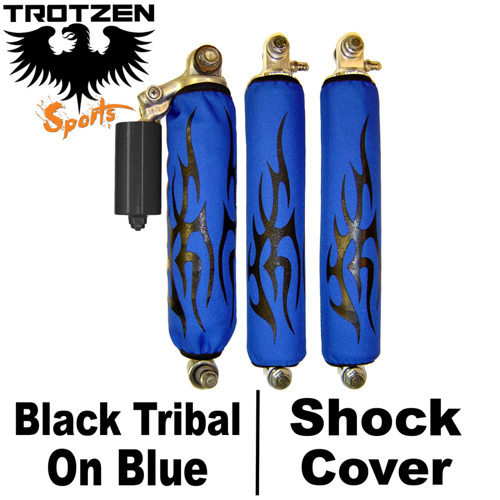 Honda TRX 250X Black Tribal On Blue Shock Covers