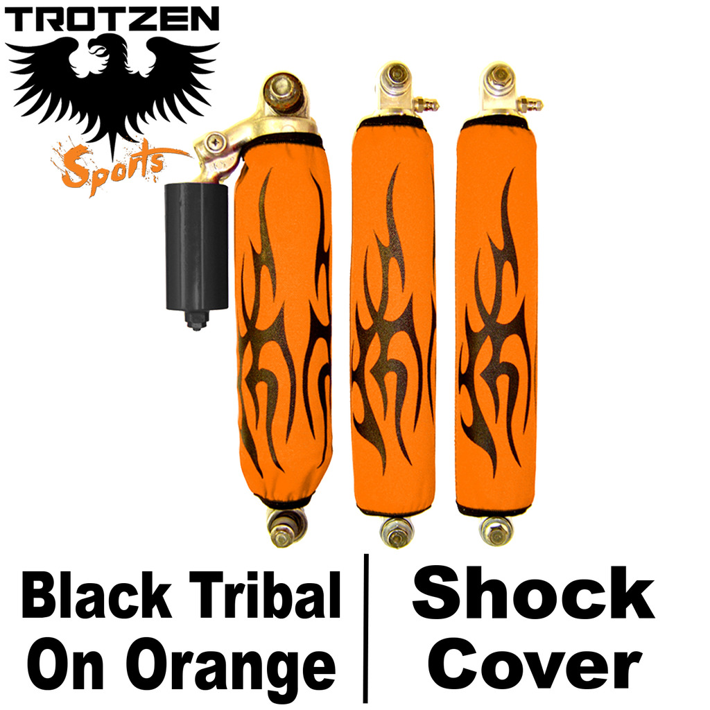 Honda  ATC 350X Black Tribal on Orange Shock Covers