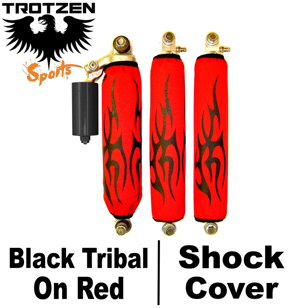 Can am Outlander Bombardier Black Tribal on Red Shock Covers