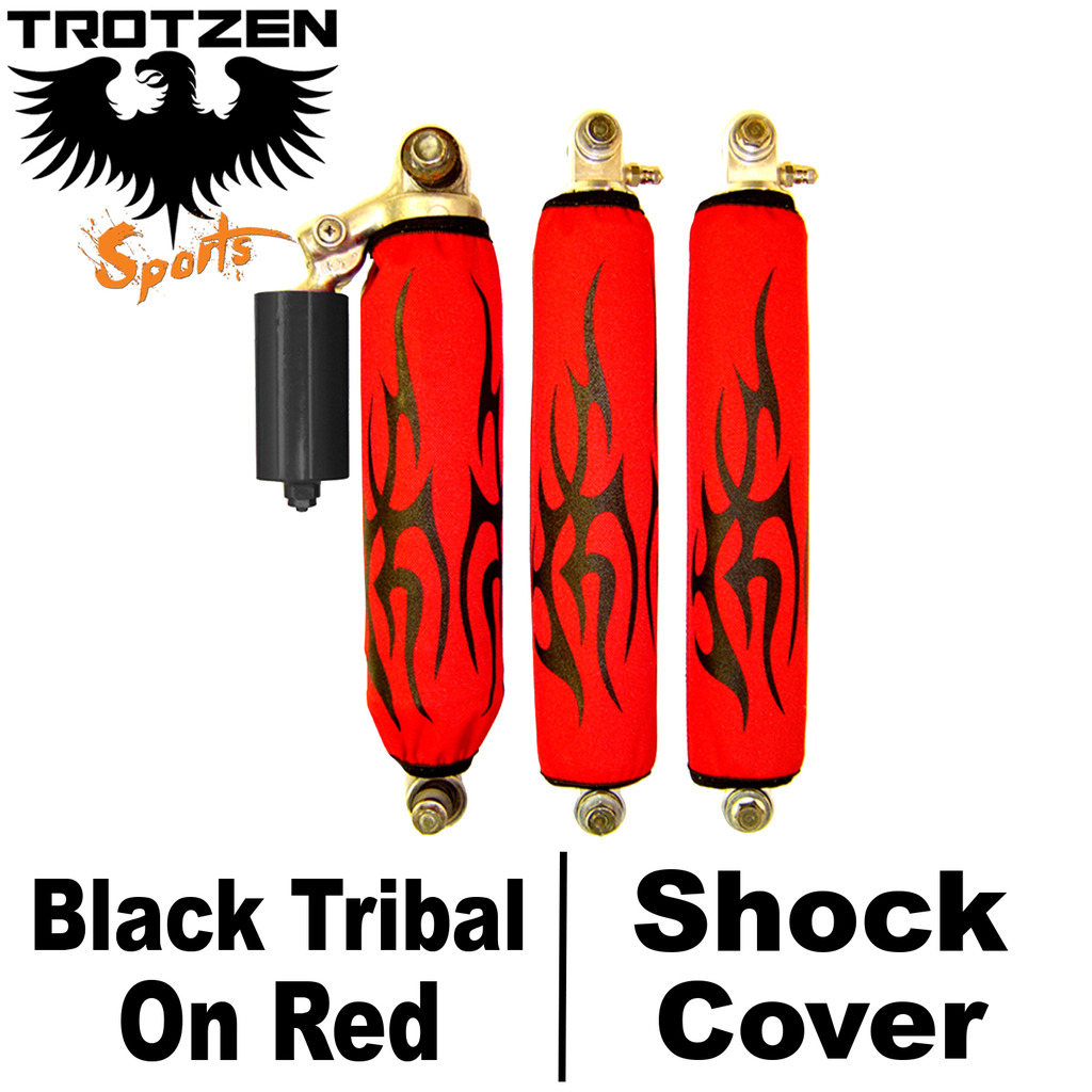 Honda TRX 300X Black Tribal on Red Shock Covers