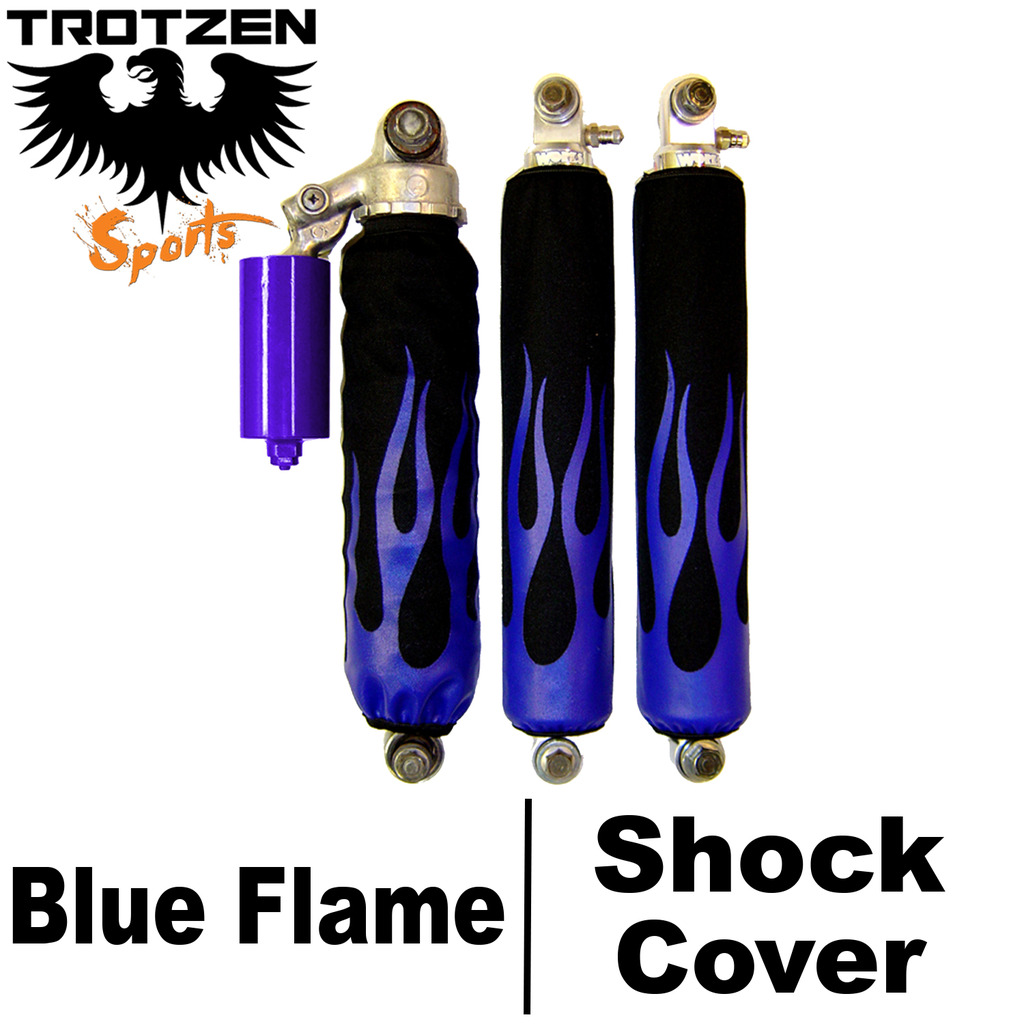 Yamaha Grizzly Blue Flame Shock Covers