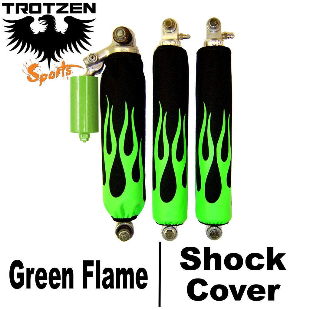 Yamaha Banshee Green Flame Shock Covers