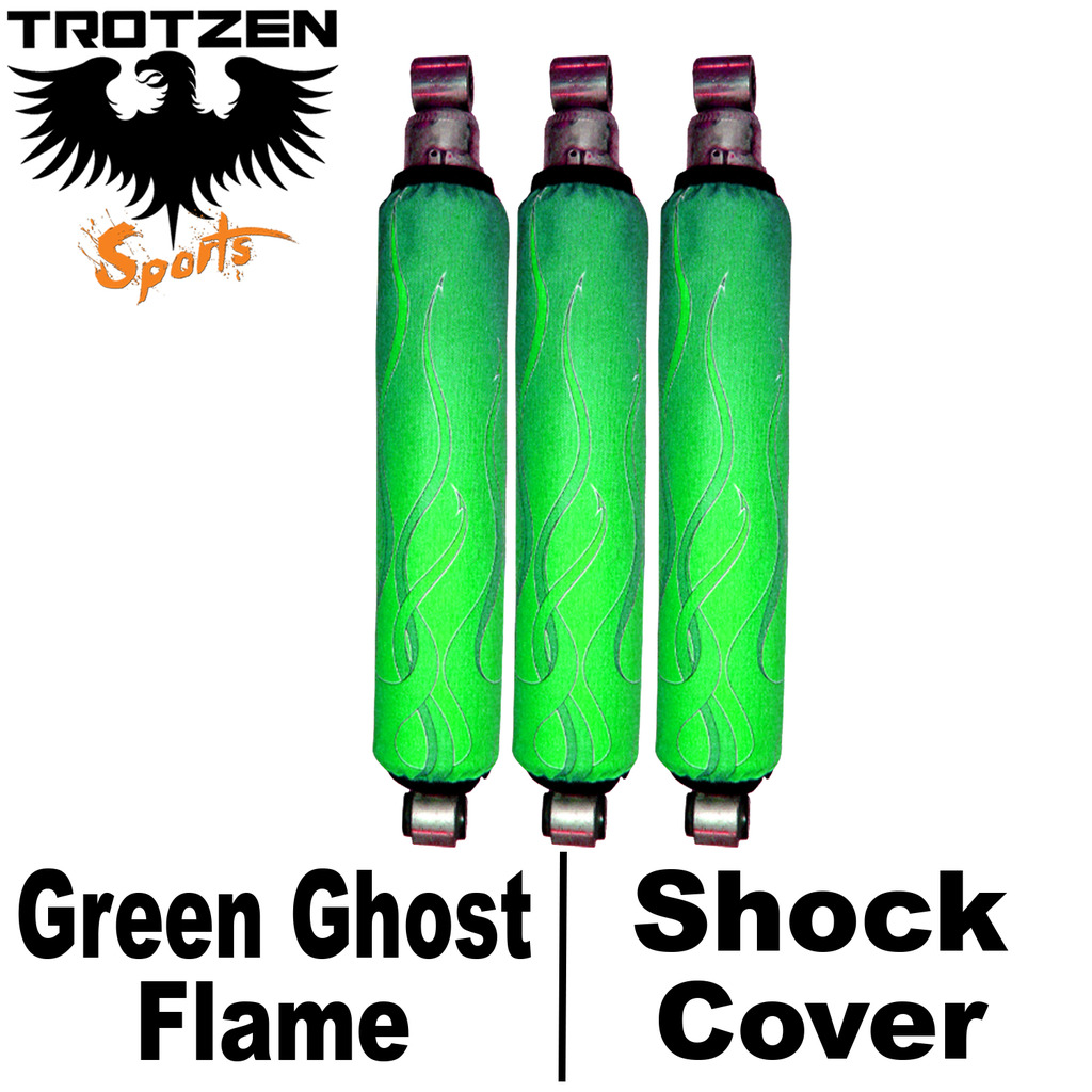 Kawasaki KFX 700 Green Ghost Flame Shock Covers