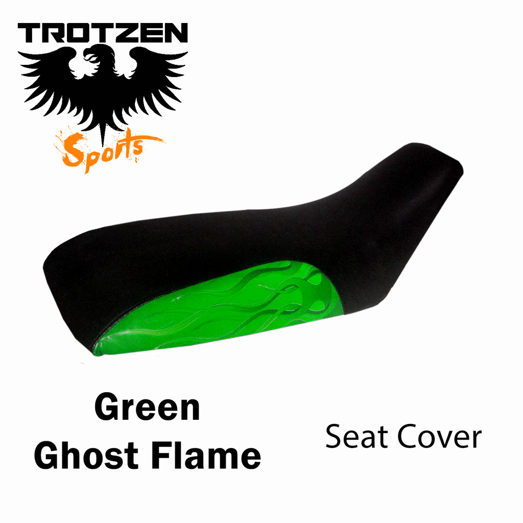 Honda TRX 250R 86-89 Green Ghost Flame Seat Cover