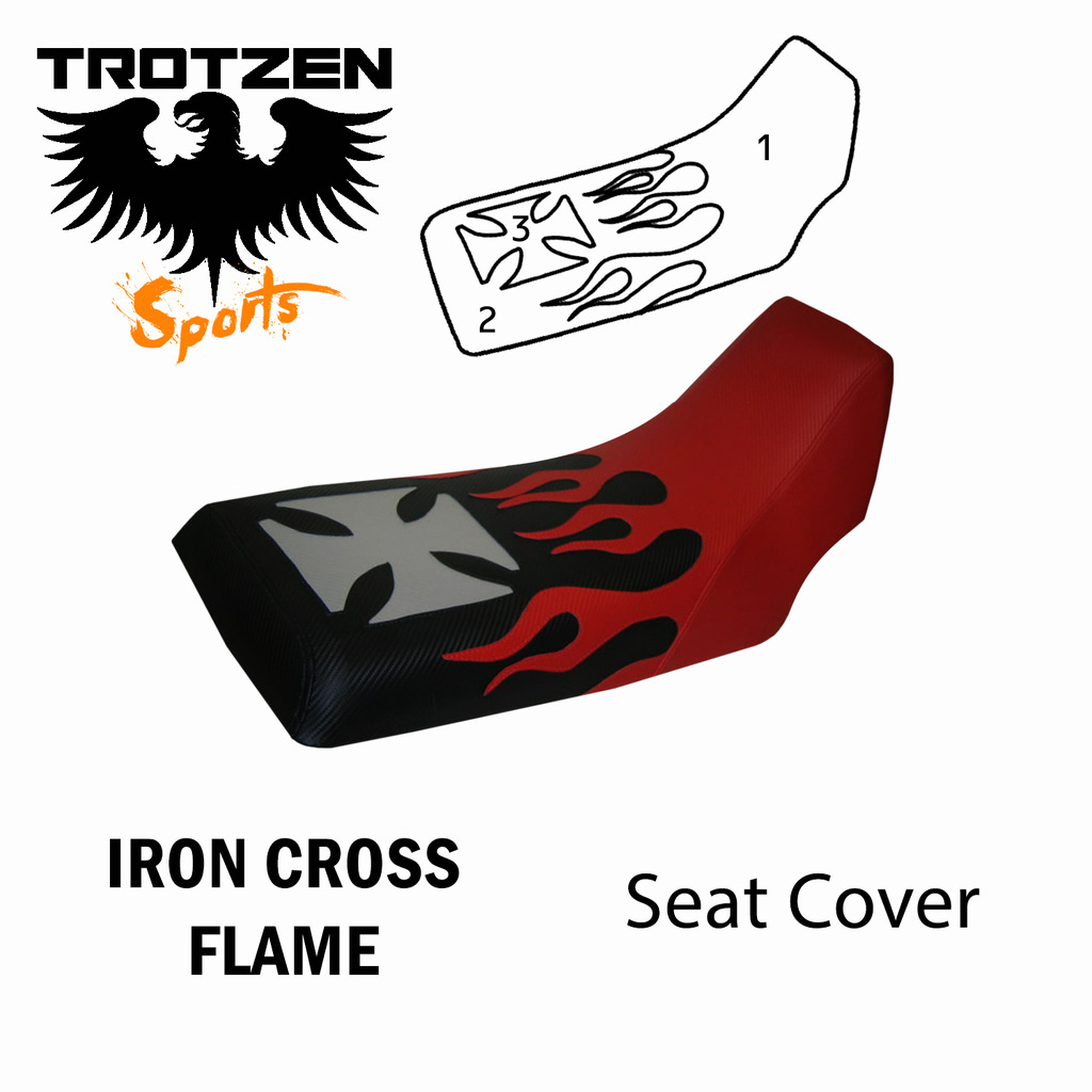 Polaris DS650 Iron Cross Flame Seat Cover