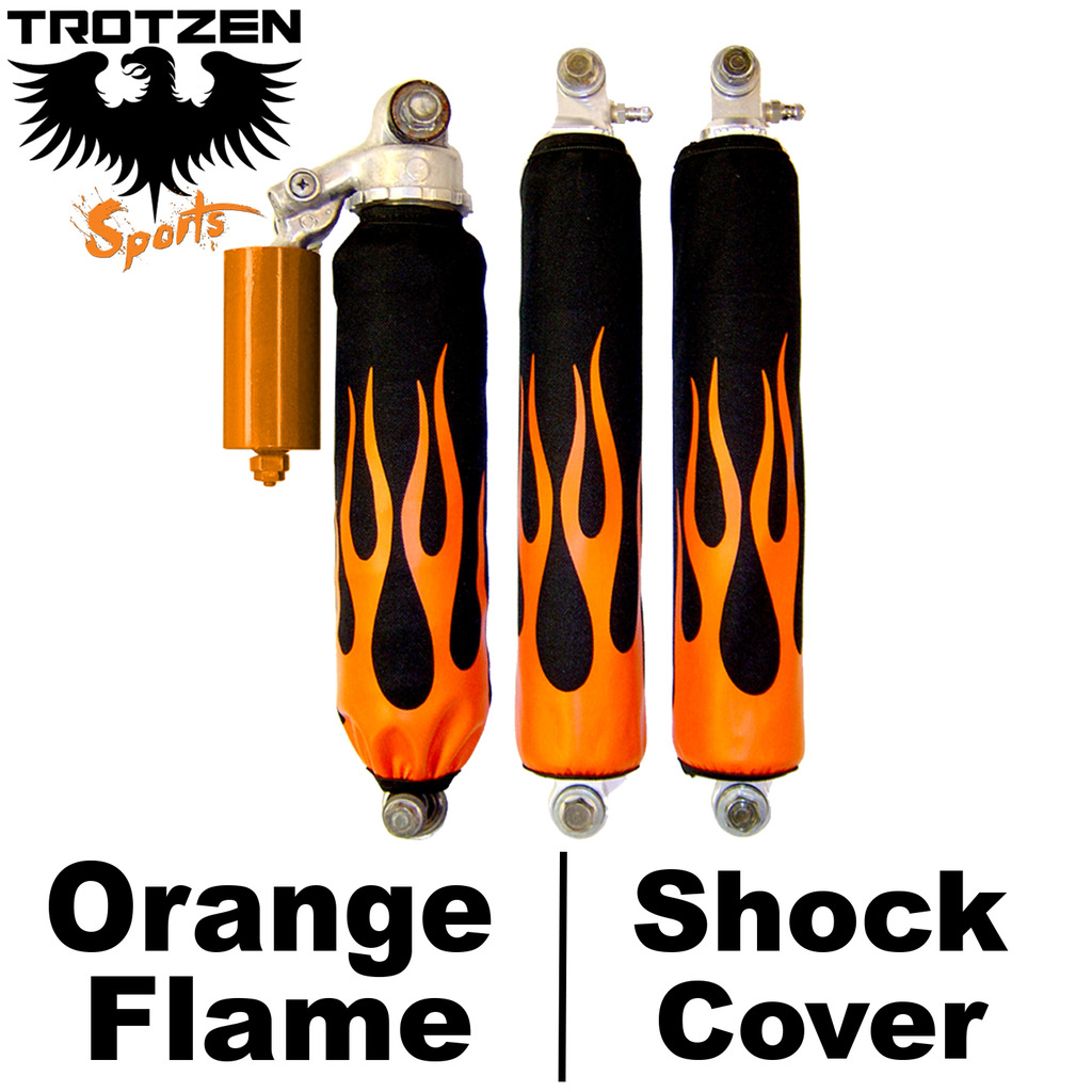 Honda 300X Orange Flame Shock Covers