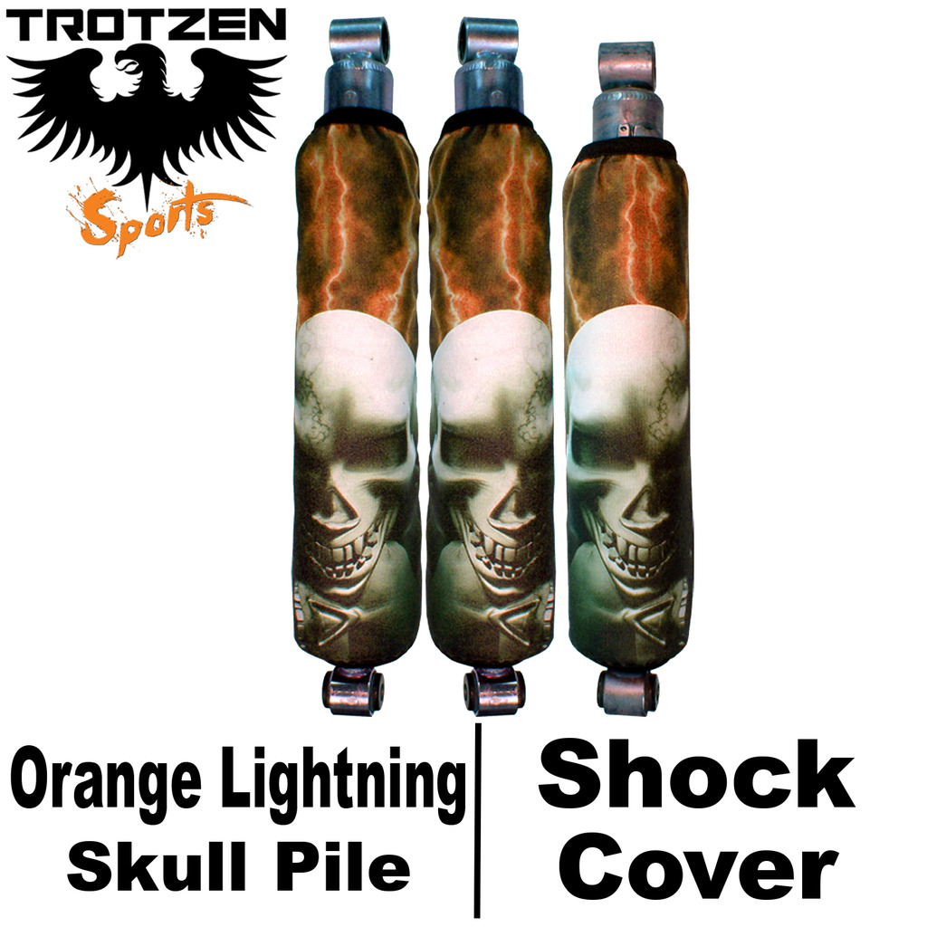 Honda 700XX Orange Lightning Skull Pile Shock Covers
