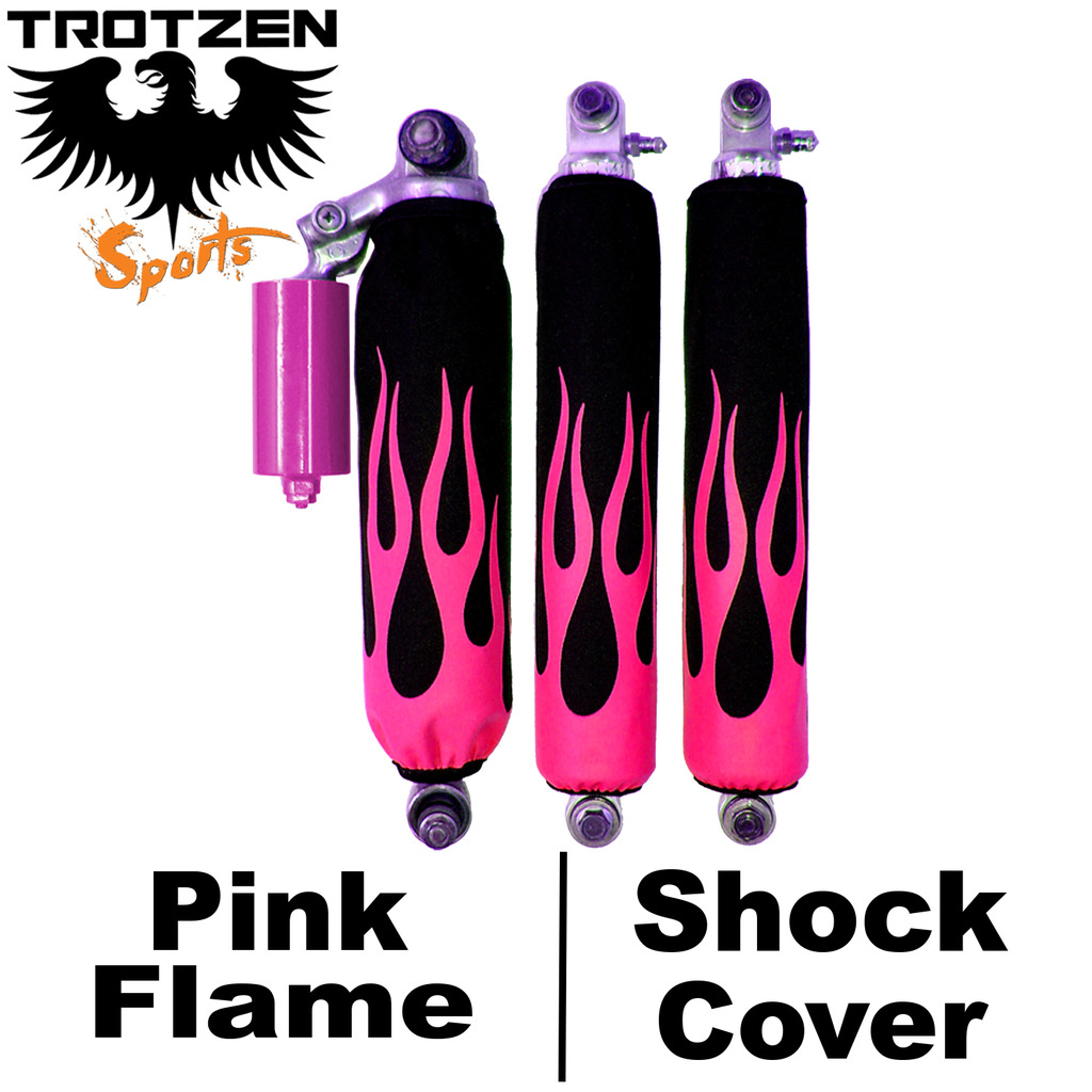 Suzuki King Quad Pink Flame Shock Covers