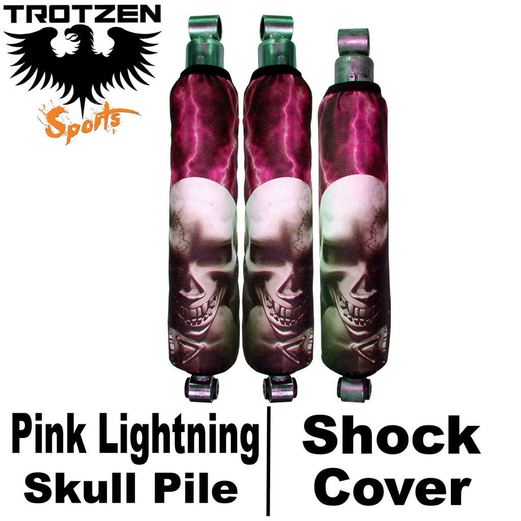 Yamaha Banshee Pink Lightning Skull Pile Shock Covers