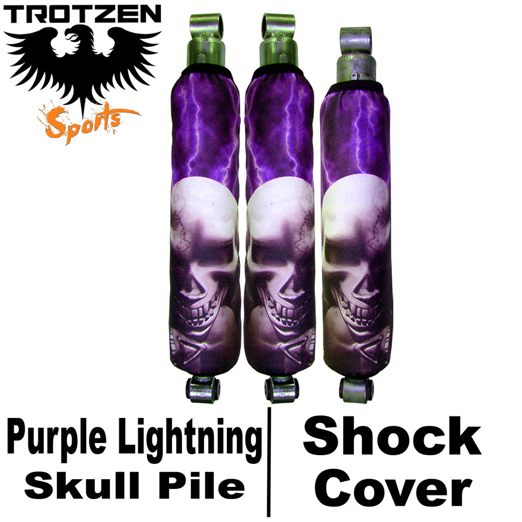 Kawasaki KFX 700 Purple Lightning Skull Pile Shock Covers