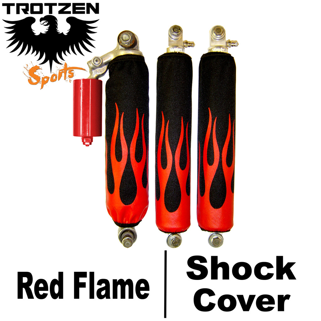 Yamaha Banshee Red Flame Shock Covers