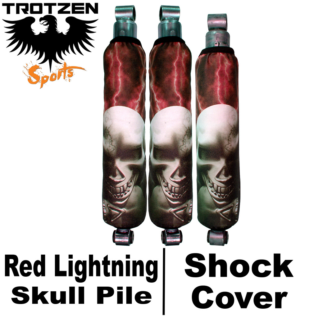 Kawasaki KFX 450 Red Lightning Skull Pile Shock Covers