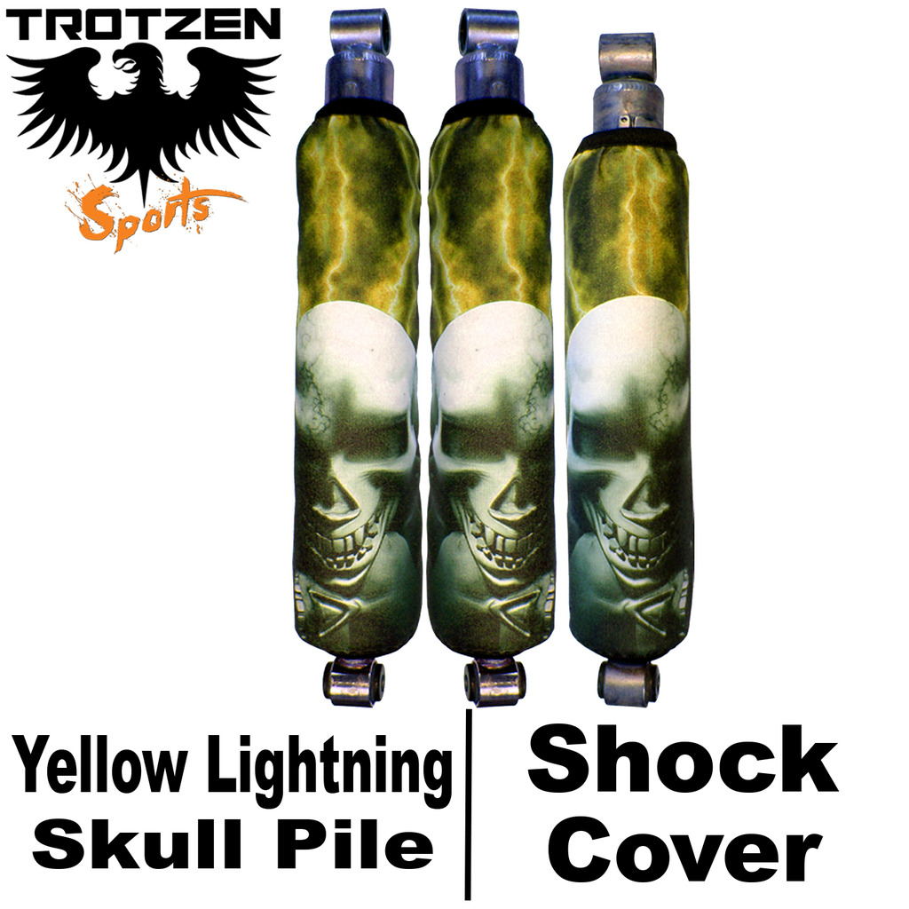 Honda Foreman Yellow Lightning Skull Pile Shock Covers